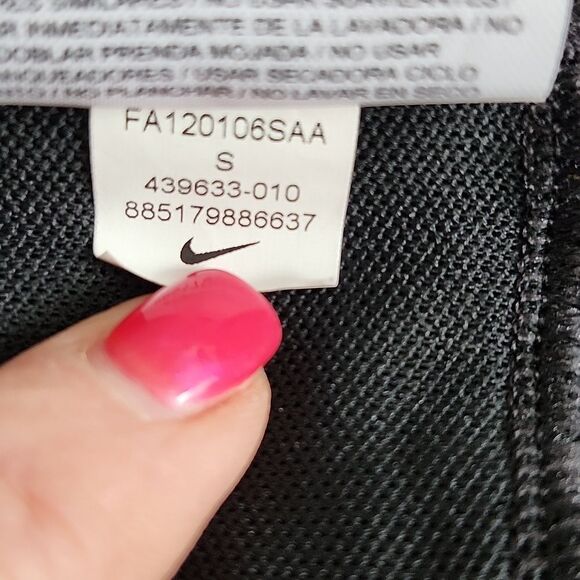 Nike Dri-Fit black running tights/leggings, faux leather calf, zip ankle, Small - Picture 9 of 12